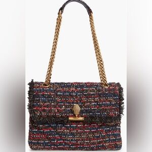 Kurt Geiger Multicolor Tweed Shoulder Bag with Gold Chain